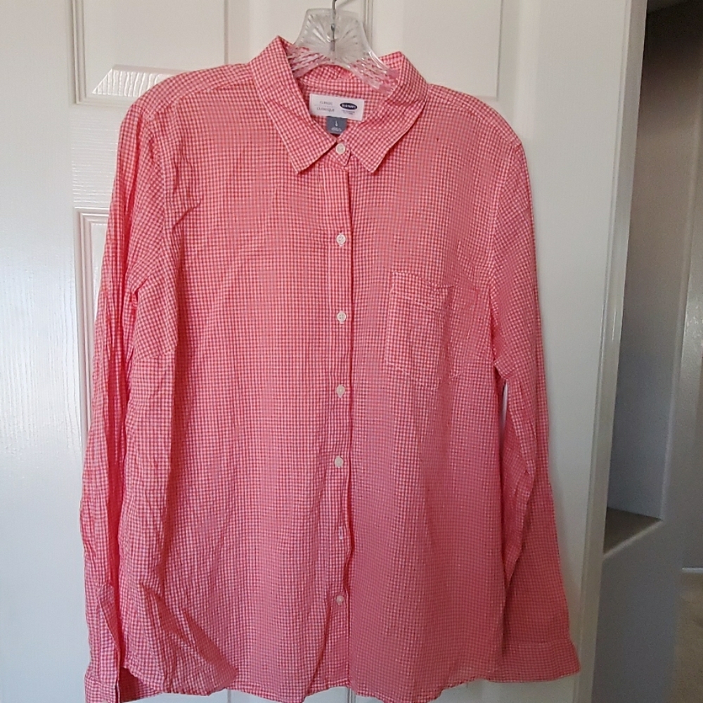 Old Navy Orange & White Shirt